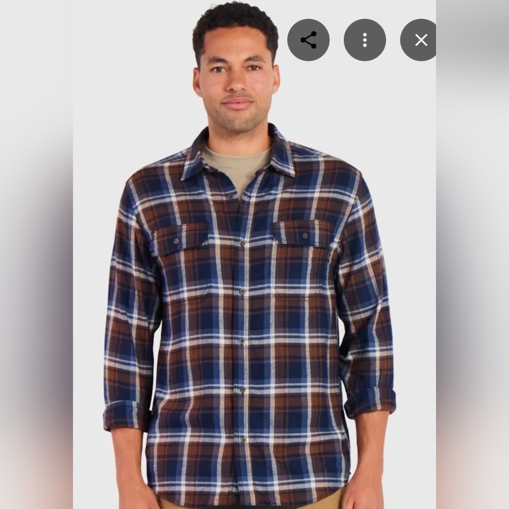 NWT George Men's Long-sleeve Flannel Shirt